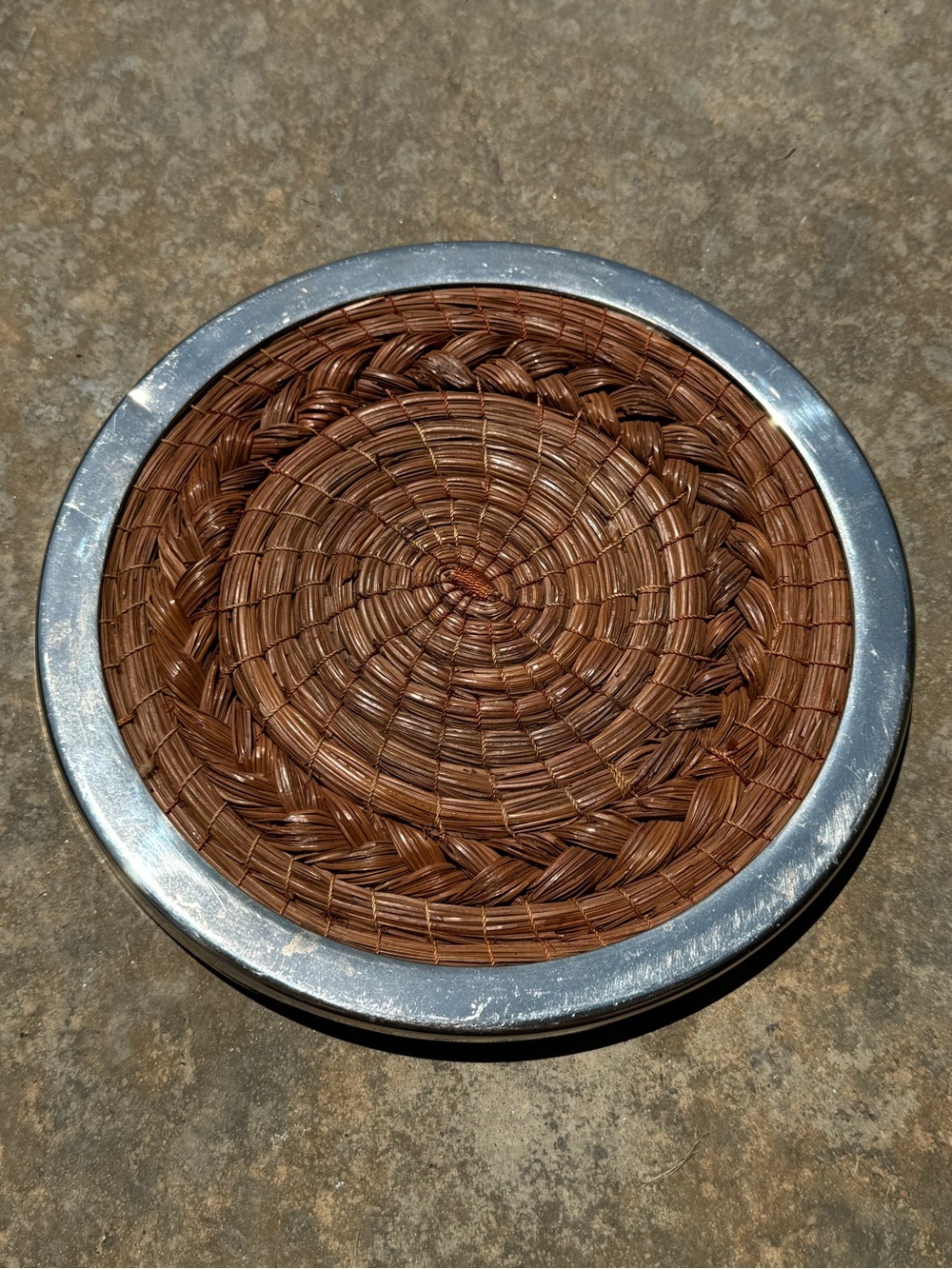 Braided Pine Needle Trivet 9”